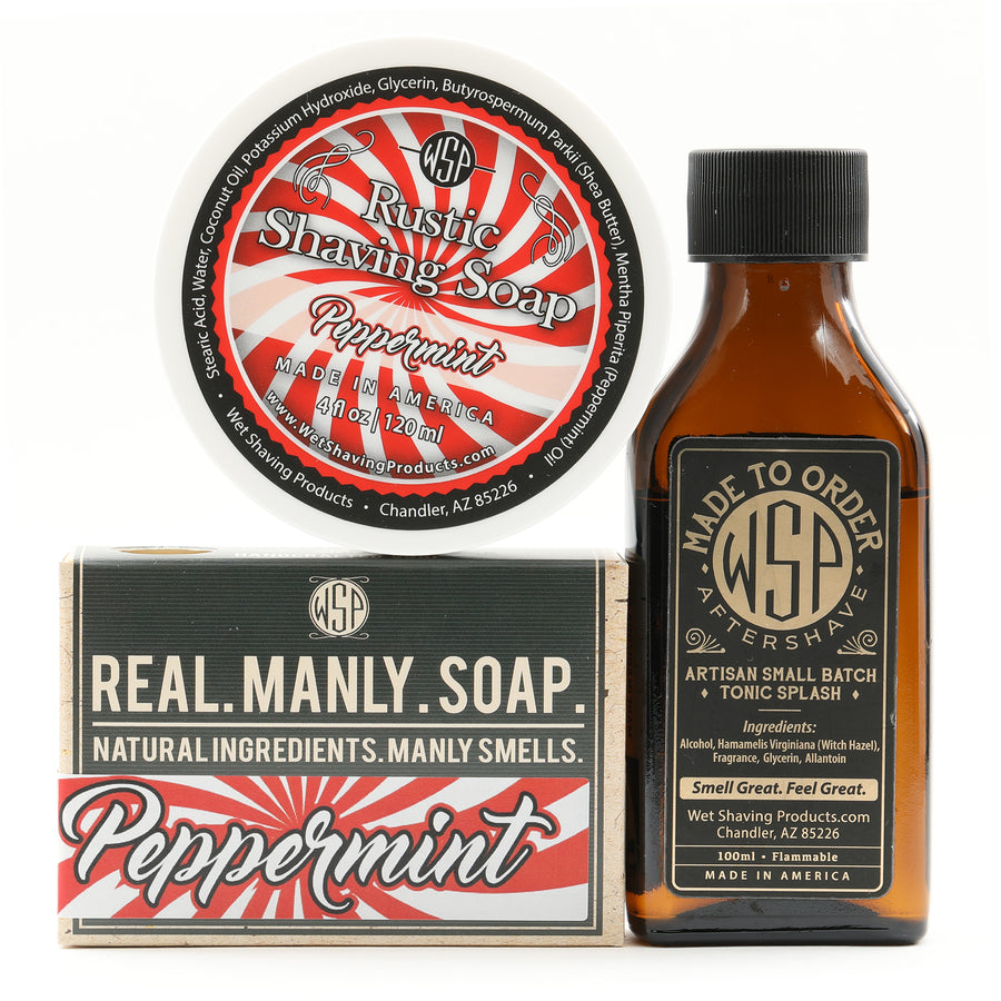 Limited Edition - Peppermint - Rustic Shaving Soap Vegan & All Natural 100% Natural 4 Fl oz