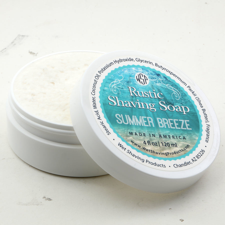 Limited Edition - Summer Breeze - Rustic Shaving Soap Vegan & All Natural 4 Fl oz (Cool Water)