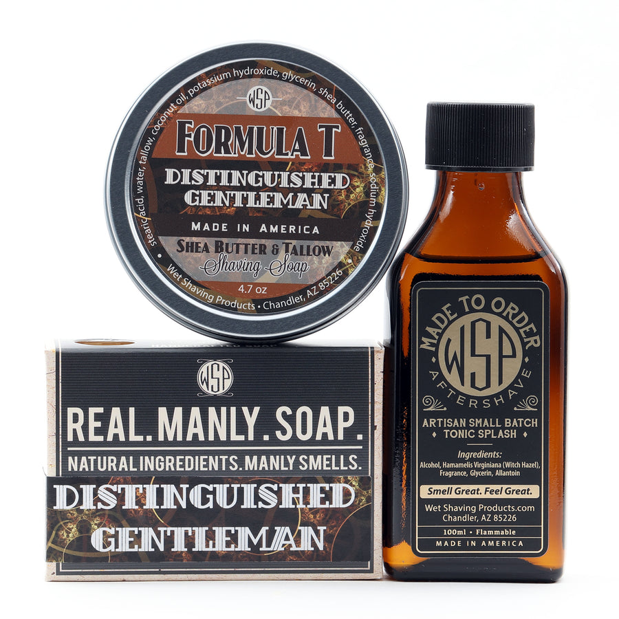 Limited Edition - Distinguished Gentleman - Formula T Fragrance Set (Bar Soap, Shave Soap, & Aftershave)