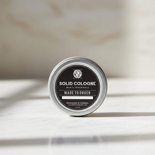 WSP Wood, Spice & Leather Solid Cologne – Rugged Artisan Fragrance – Made to Order Bay Rum