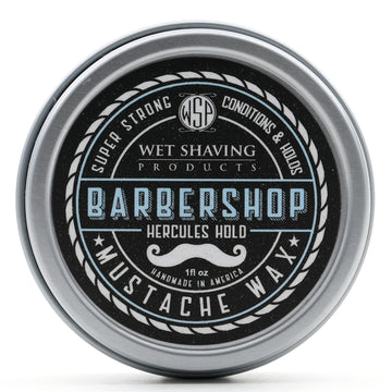 Mustache Wax Hercules Hold by WSP - 1 oz (Barbershop) Natural & Vegetarian