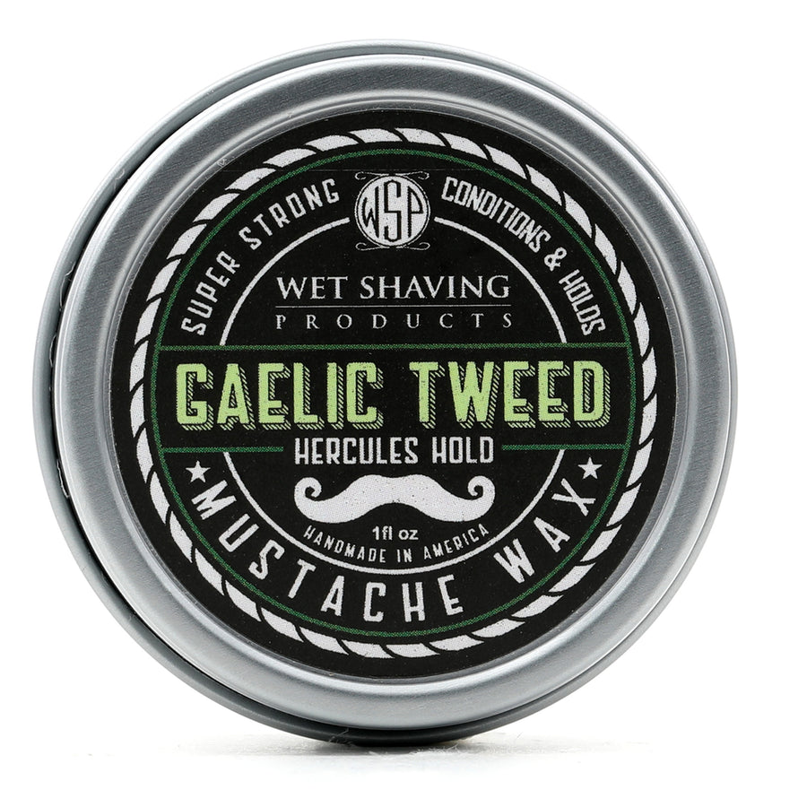 Mustache Wax Hercules Hold by WSP - 1 oz (Gaelic Tweed) Natural & Vegetarian
