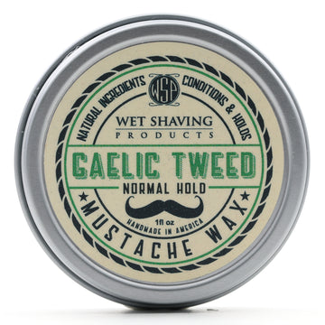 Mustache Wax Regular Hold by WSP - 1 oz (Gaelic Tweed) Natural & Vegetarian